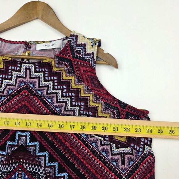 Jones Studio Sleeveless Aztec Swing Dress Womens Plus Size 2X Multicolor Chevron - Picture 10 of 11